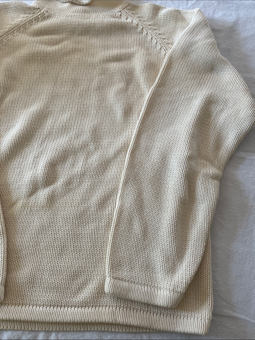 J Crew Cotton Mock Neck Sweater Cream Sz XL - Picture 4 of 6